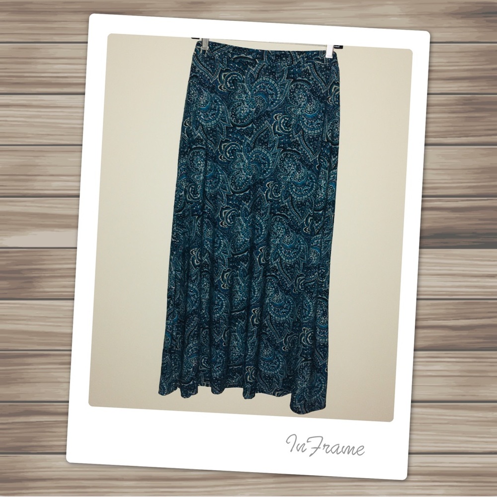 JONES STUDIO Long Teal Blue Skirt Large L